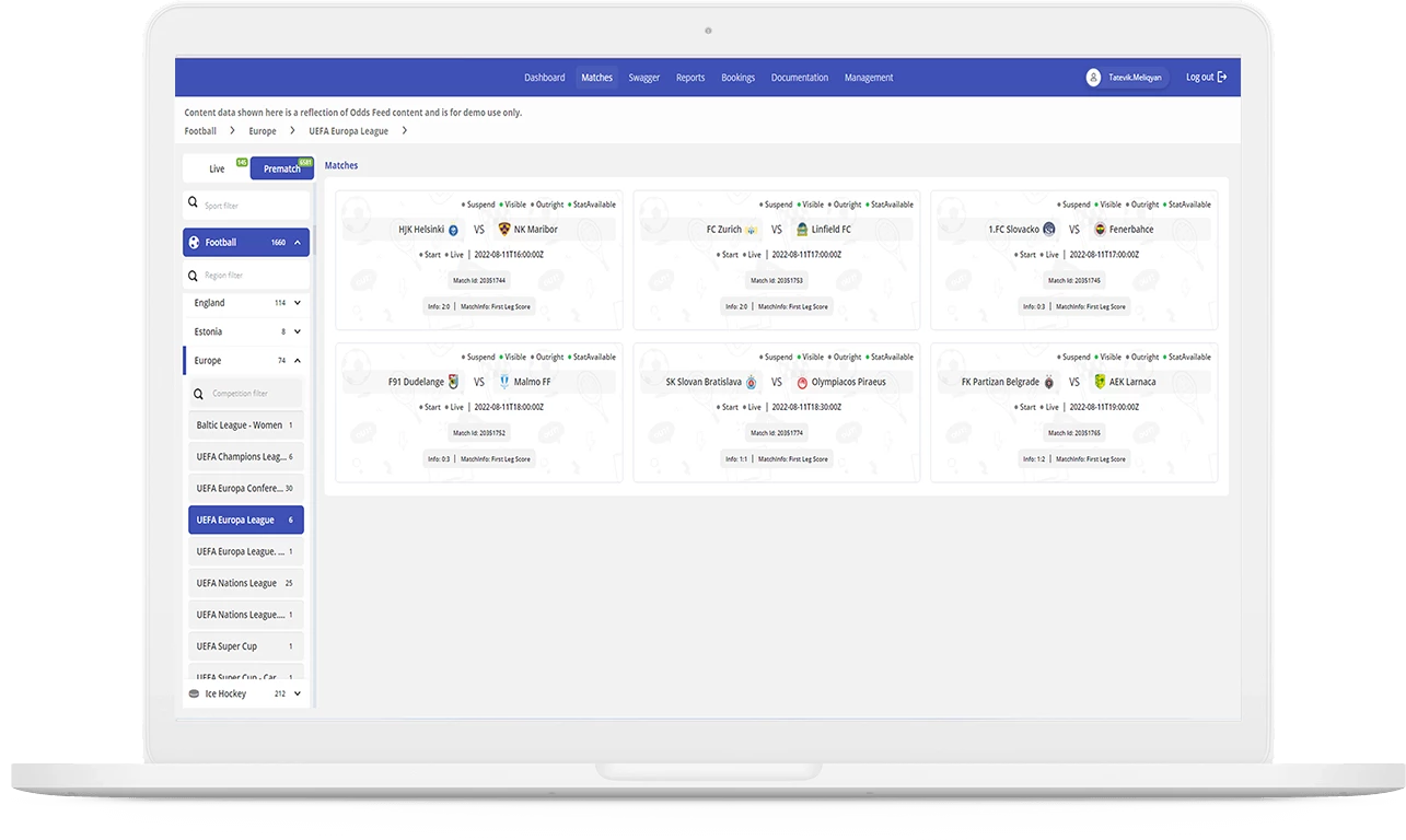 BetConstruct odds feed software