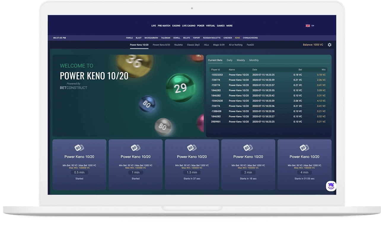 BetConstruct keno software