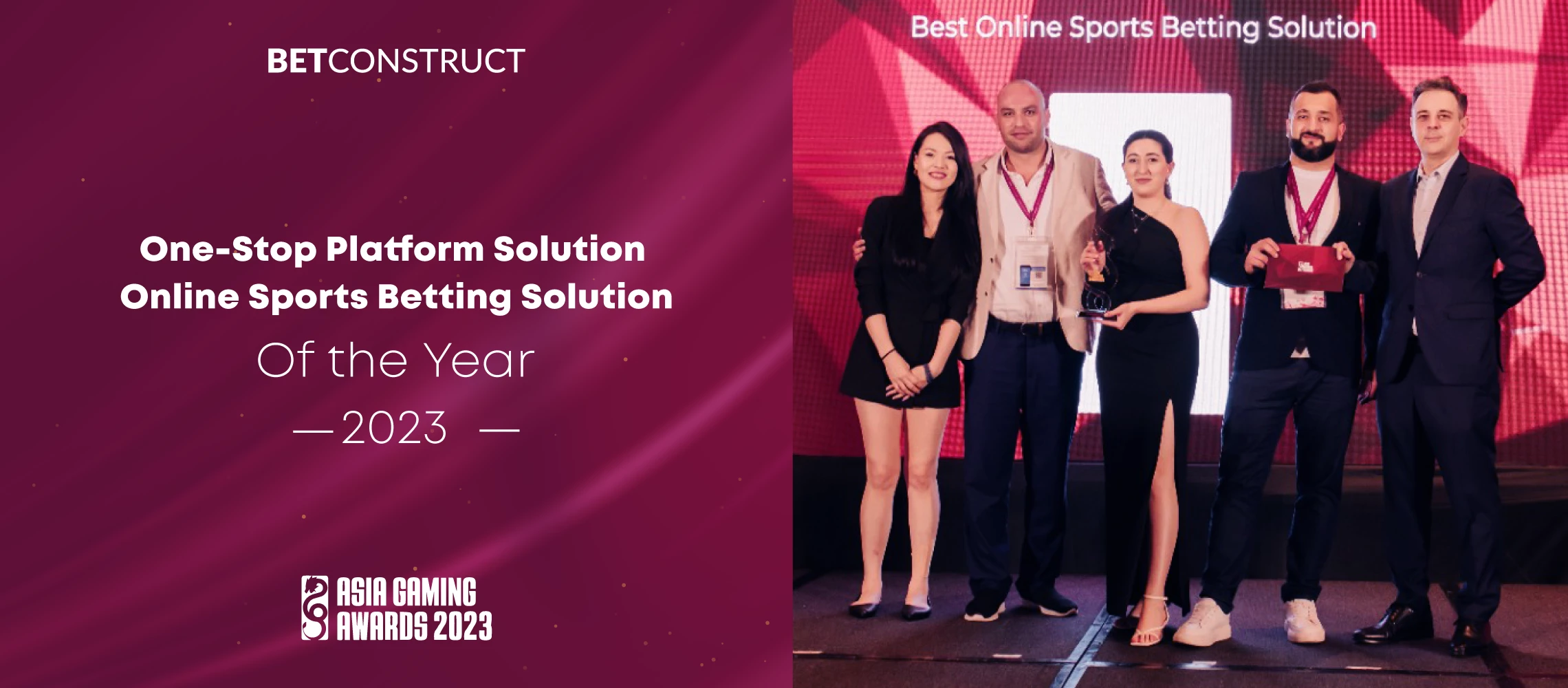 BetConstruct Wins One-Stop Platform Solution and Online Sports Betting Solution Awards at Asia Gaming Awards