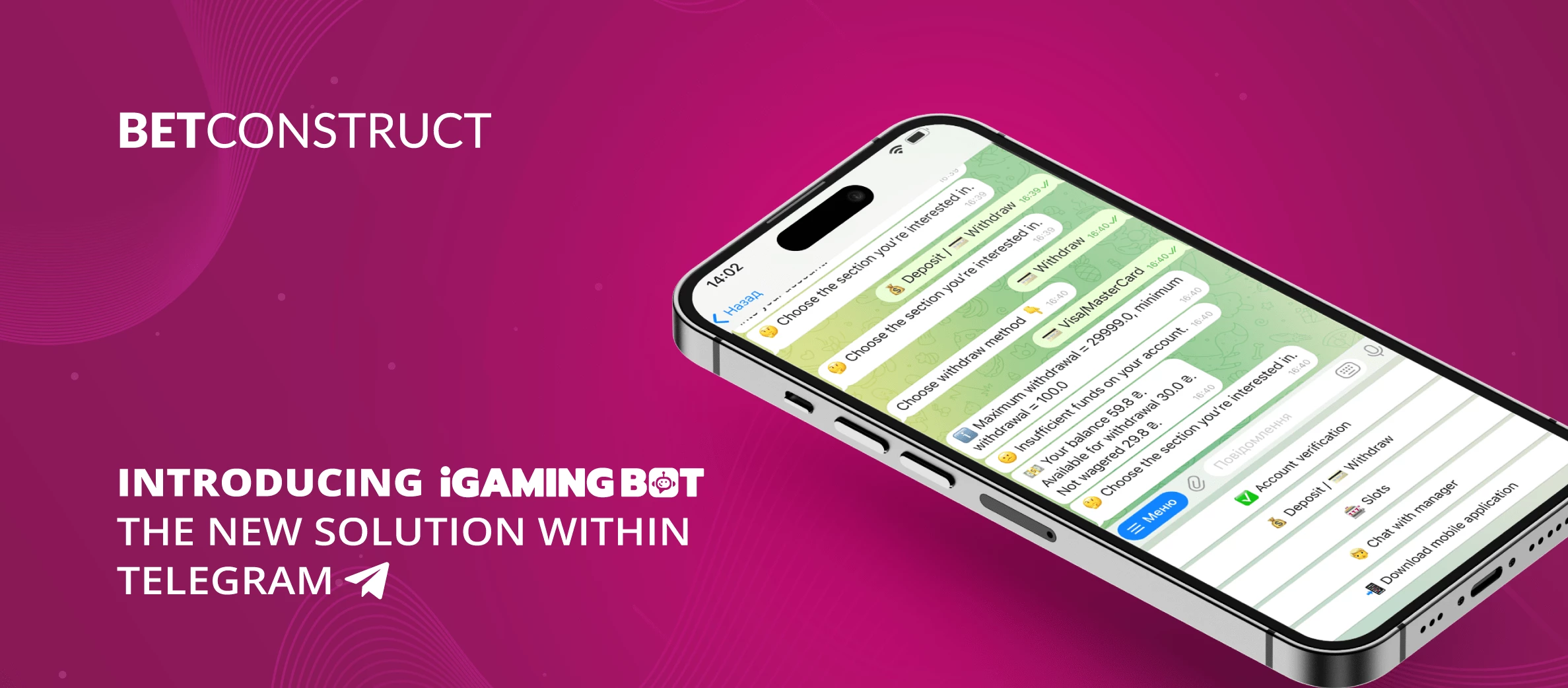 BetConstruct Unveils iGaming Bot: A New Application within Telegram